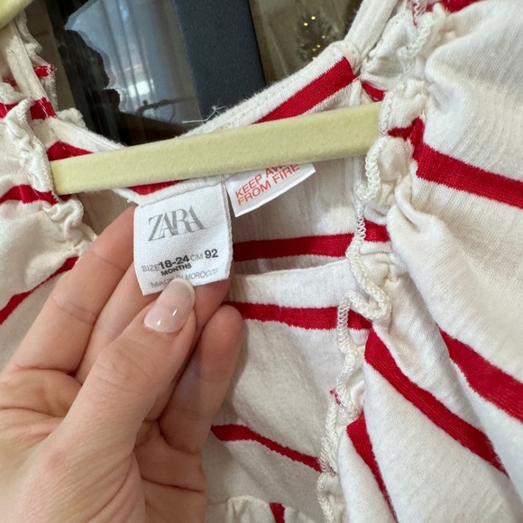 Zara Kids Dress with Red and White Stripes - Picture 4 of 6